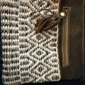 Myra Bag Cream and Black Printed Lining Pouch